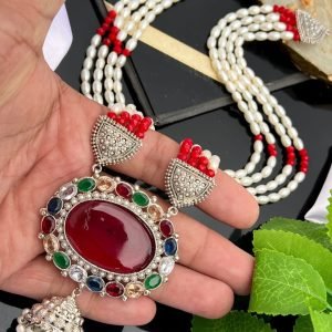 Silver Polish Pendant Mala